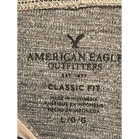 American Eagle Outfitters Classic Fit Hooded Pullover Sweatshirt L Gray - Picture 3 of 12